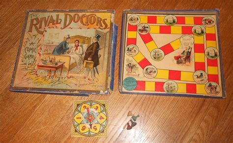 1893 Antique Board Game Rival Doctors Mcloughlin Brothers Vintage 1893 Antique Board Game Rival Doctors Mcloughlin Brothers Vintage