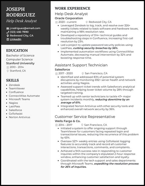 5 Help Desk Resume Examples Built To Work In 2025 5 Help Desk Resume Examples Built To Work In 2025