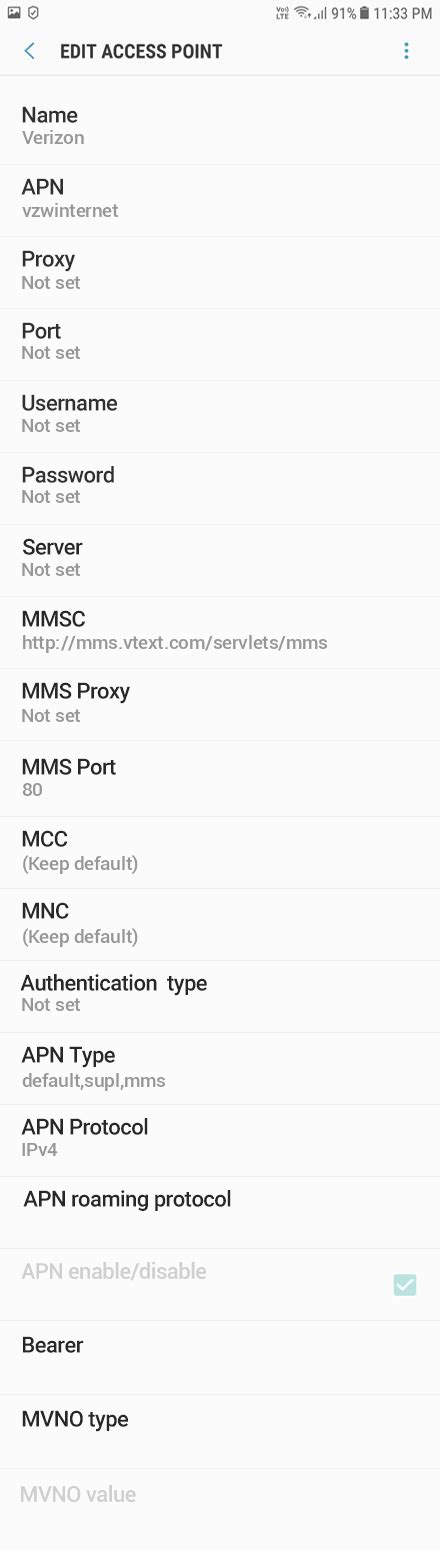 5 Verizon APN Settings 5 Verizon APN Settings