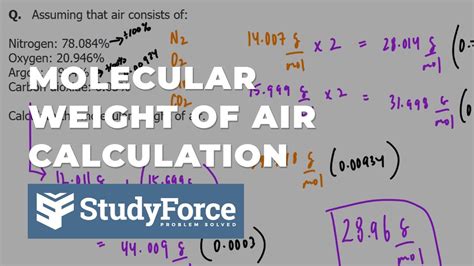 Calculate The Molecular Weight Of Air Youtube Calculate The Molecular Weight Of Air Youtube