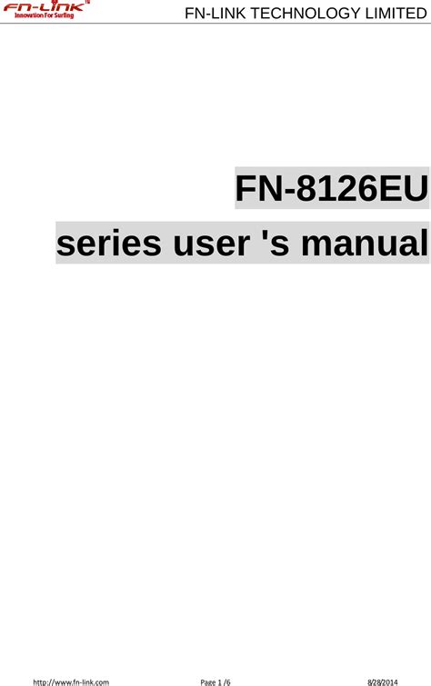 Fn Link Technology Fn 8126Eu 2 4G Wifi Module User Manual Fn Link Technology Fn 8126Eu 2 4G Wifi Module User Manual
