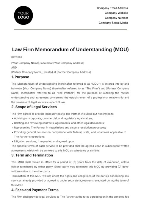Free Law Firm Memorandum Of Understanding Mou Template To Edit Online Free Law Firm Memorandum Of Understanding Mou Template To Edit Online