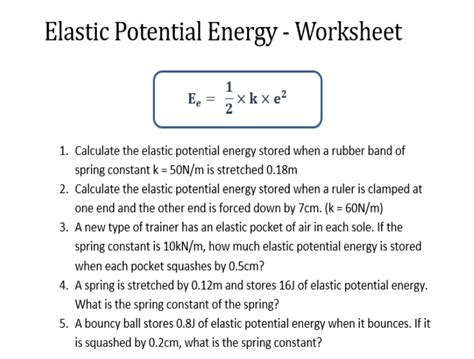 Gcse Energy Elastic Potential Energy Teaching Pack Teaching Resources Gcse Energy Elastic Potential Energy Teaching Pack Teaching Resources