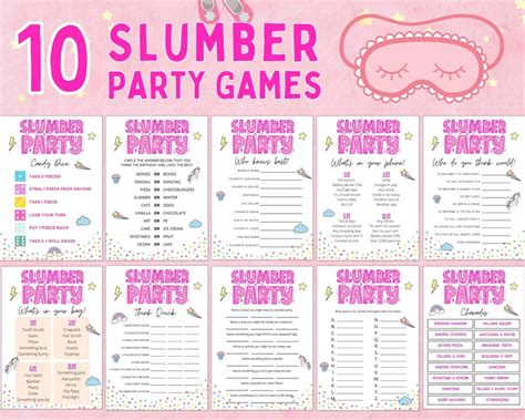 Girls Slumber Party Games Bundle Girls Slumber Party Pajama Party Girls Slumber Party Games Bundle Girls Slumber Party Pajama Party