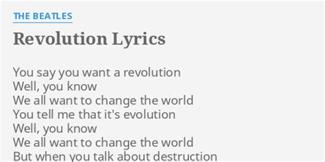 Lyrics Revolution The Beatles Lyrics Revolution The Beatles