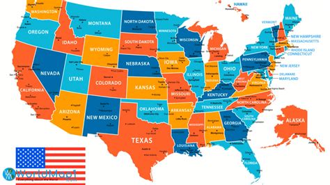 Map Of The Us With State Names Map Of The Us With State Names