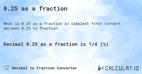 O 25 As A Fraction