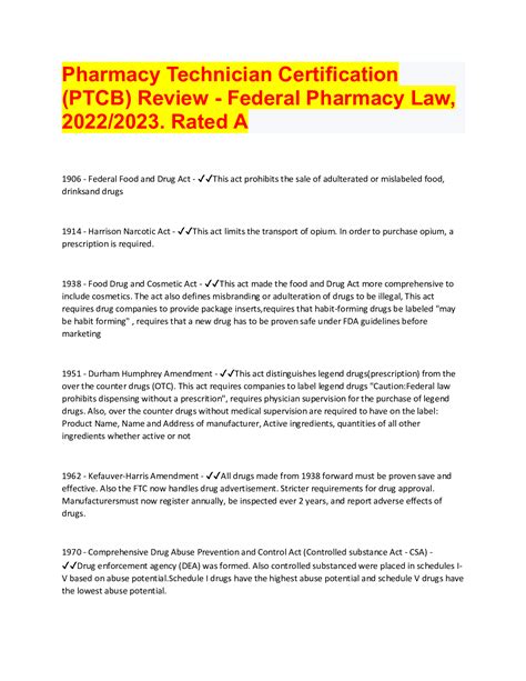 Pharmacy Technician Certification Ptcb Review Federal Pharmacy Law Pharmacy Technician Certification Ptcb Review Federal Pharmacy Law