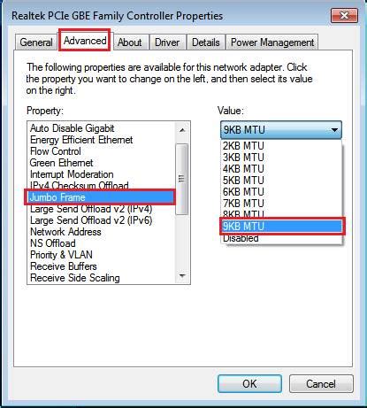 Enable Jumbo Frame MTU Parameter